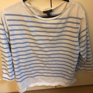 JCrew White and Blue Striped Shirt